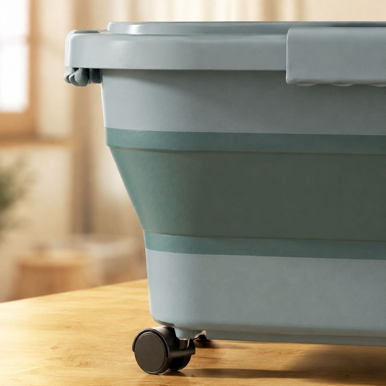 Leak-proof grain storage box for kitchen organization