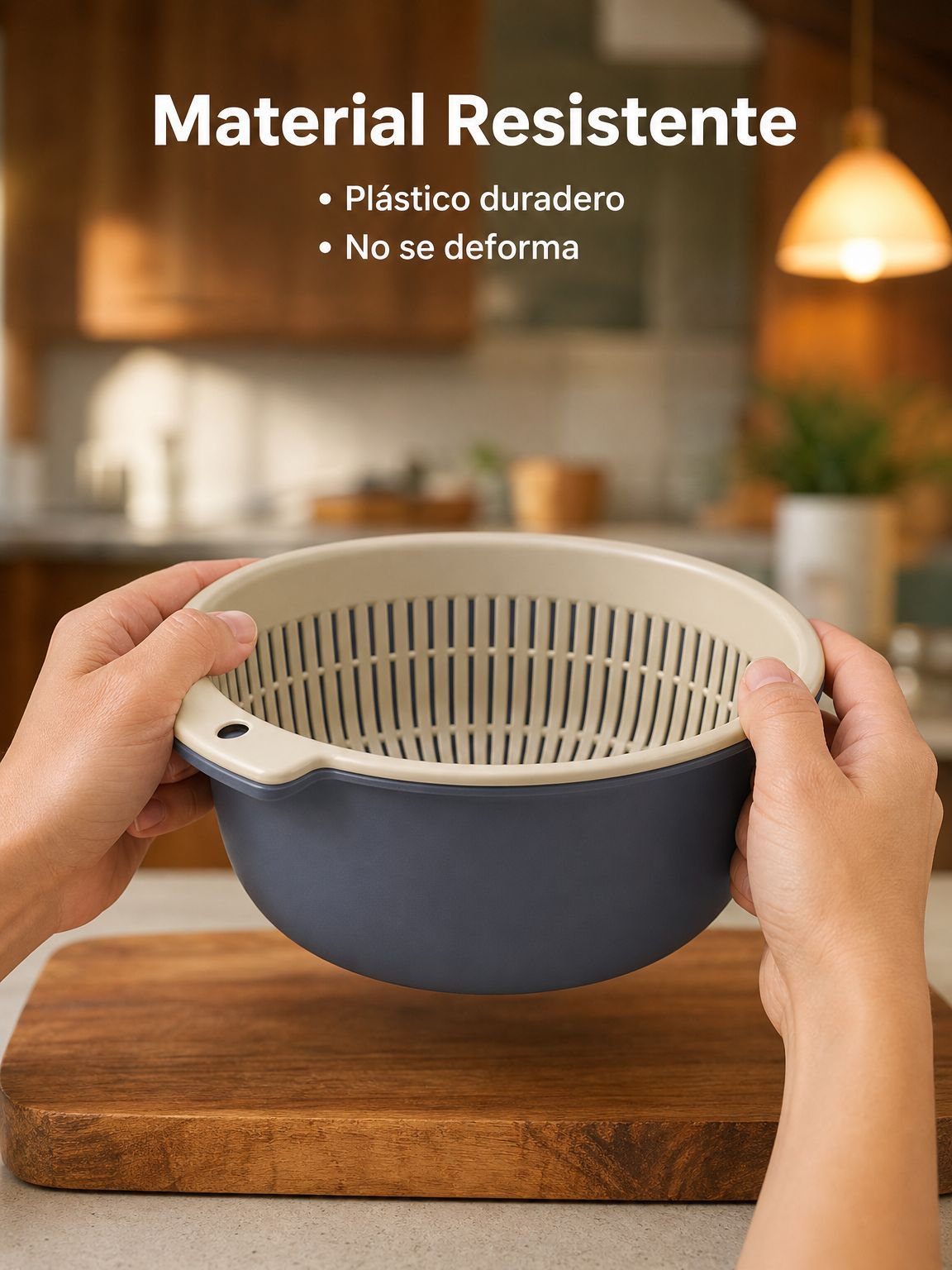 Cesta de drenaje de plástico de doble capa para uso doméstico