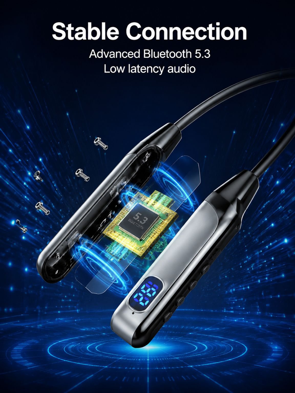 High-performance neckband headphones with ANC