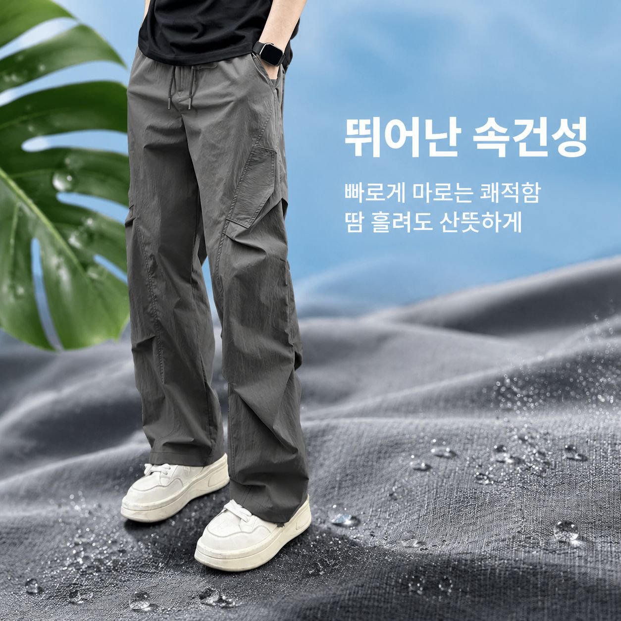 남성용 경량 속건성 캐주얼 바지