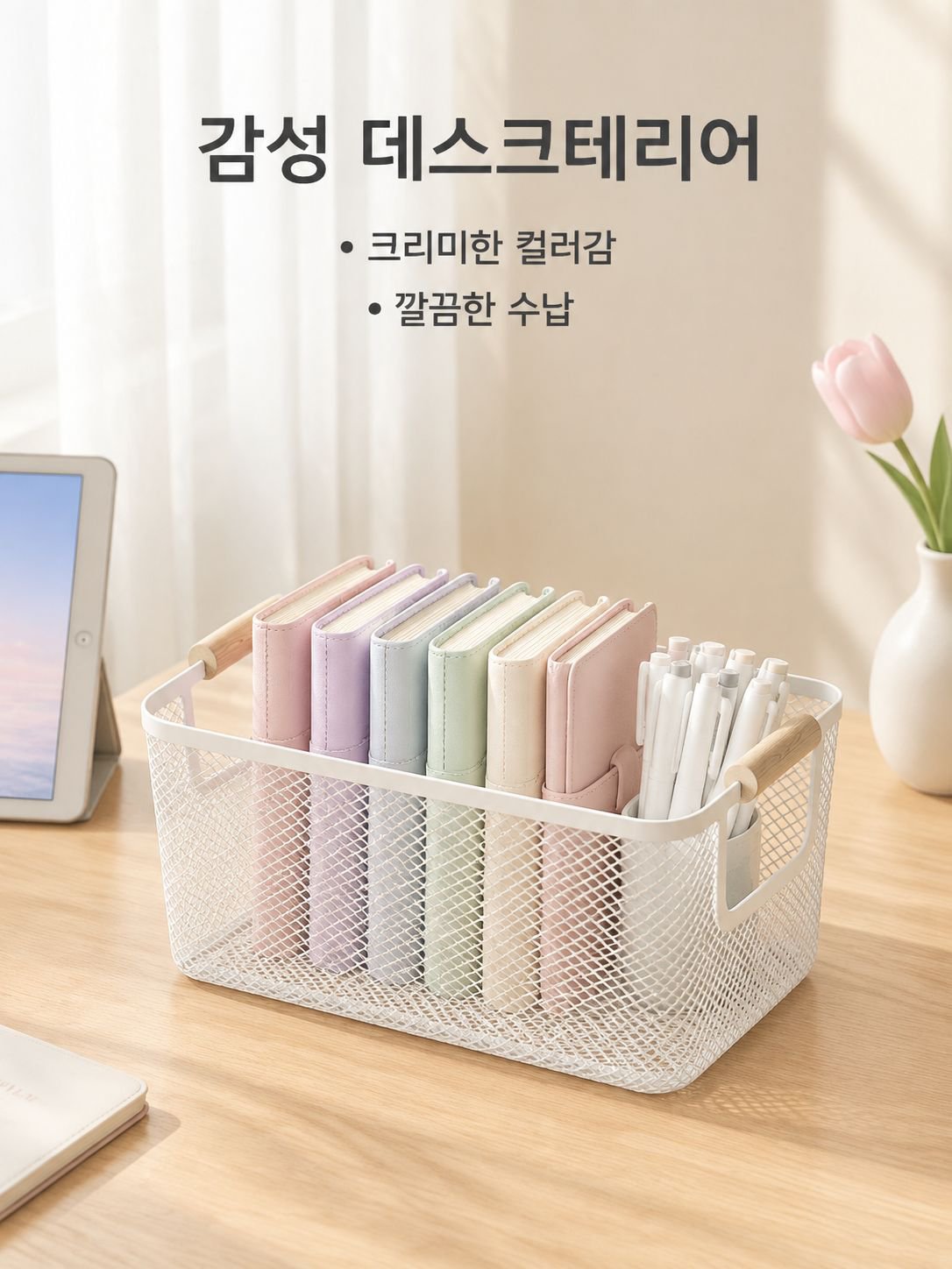 탁상용 수납 바구니