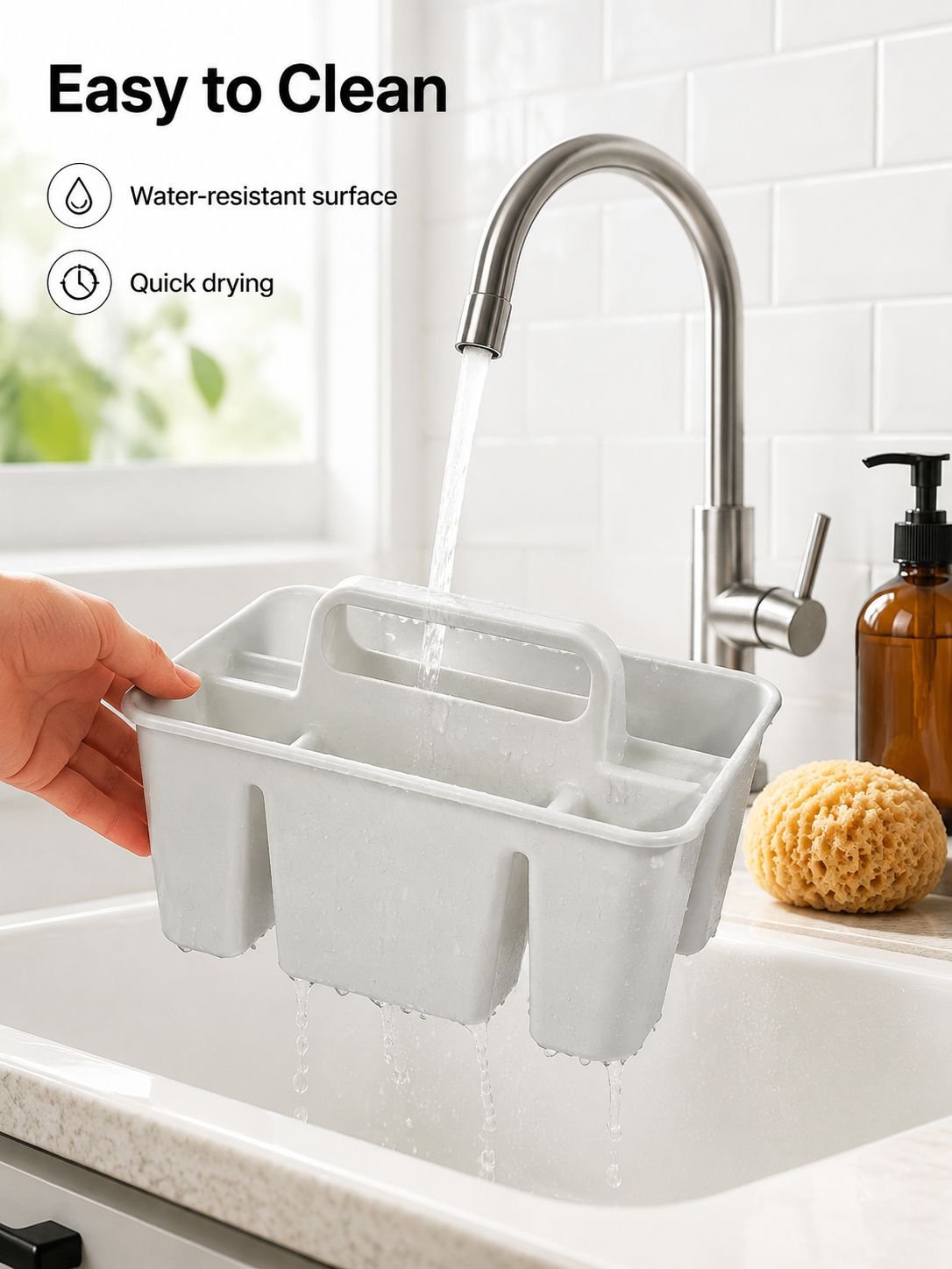 Multi-compartment utility caddy with portable carry handle