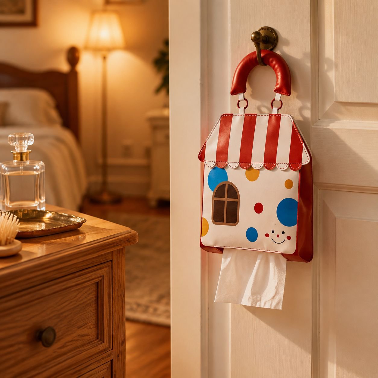 Compact hanging tissue bag for small spaces