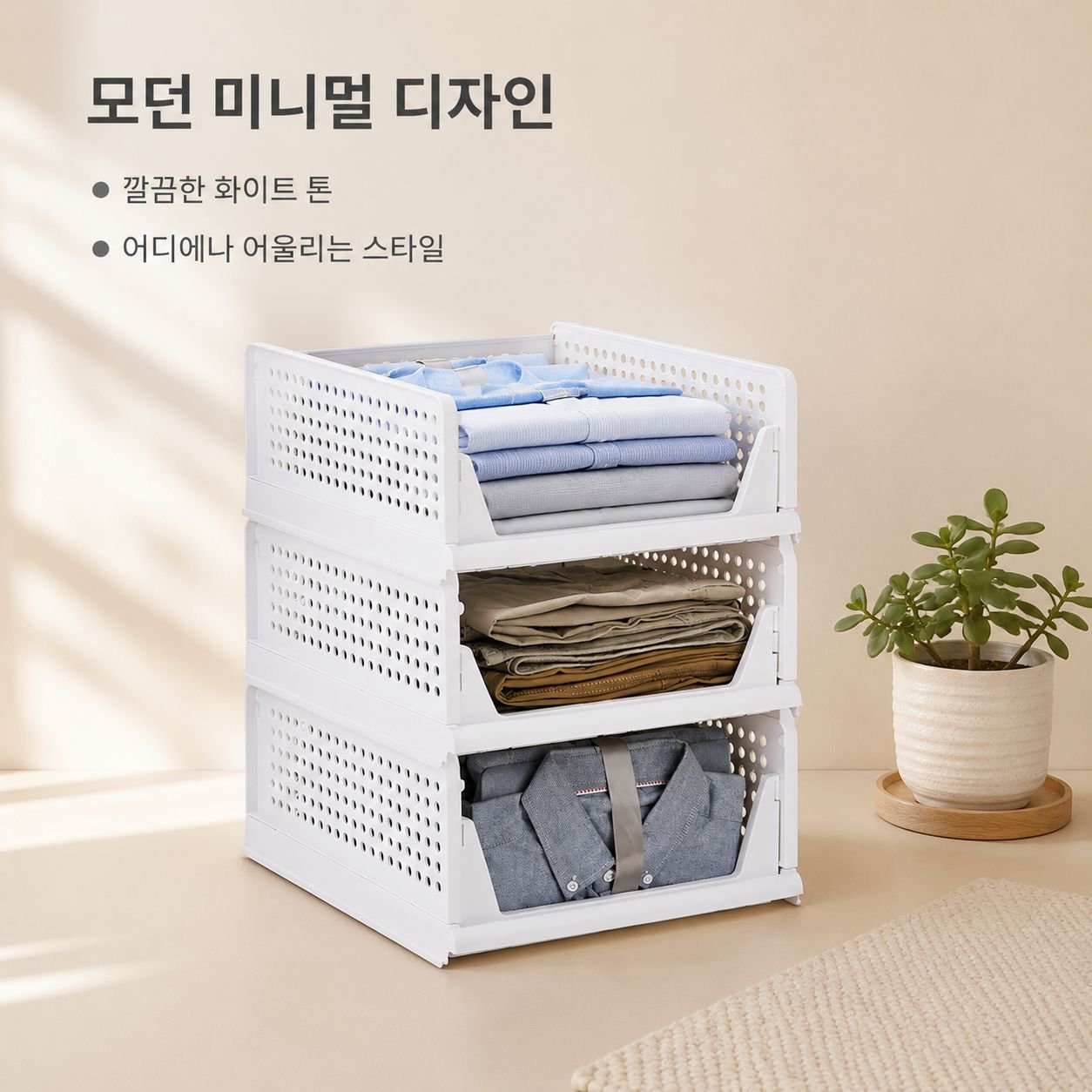 옷장 서랍형 플라스틱 다단 수납 선반