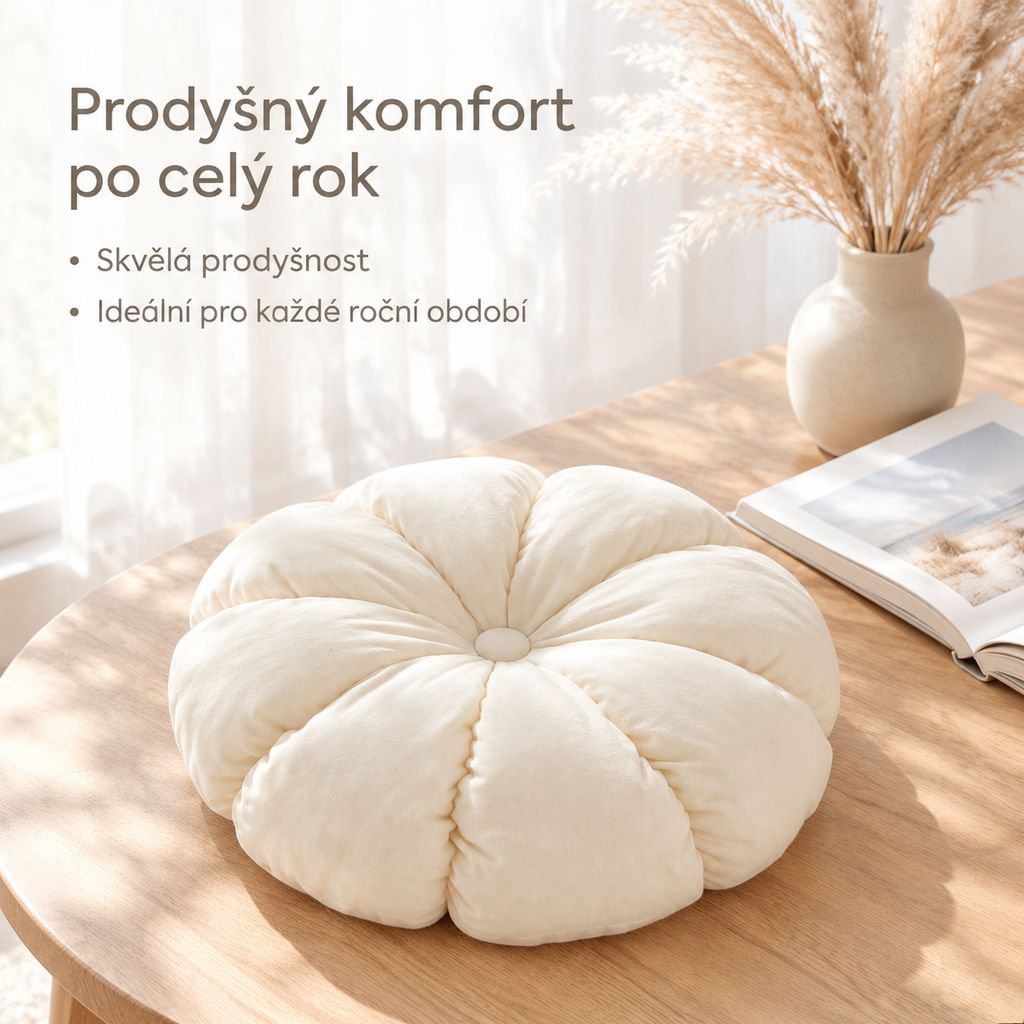 Kruhový polštář na pohovku v krémovém stylu