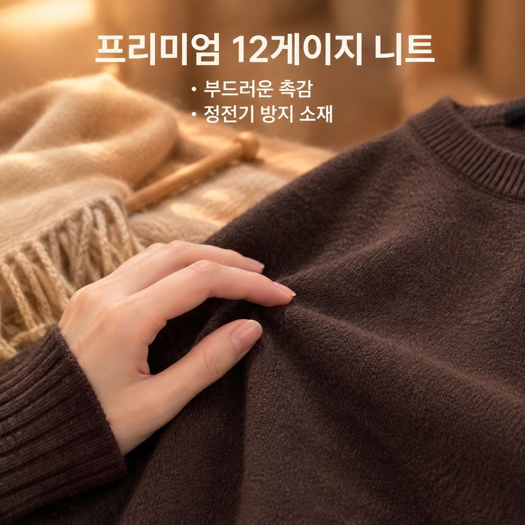 여성용 오프숄더 니트 스웨터 (릴렉스드 핏)