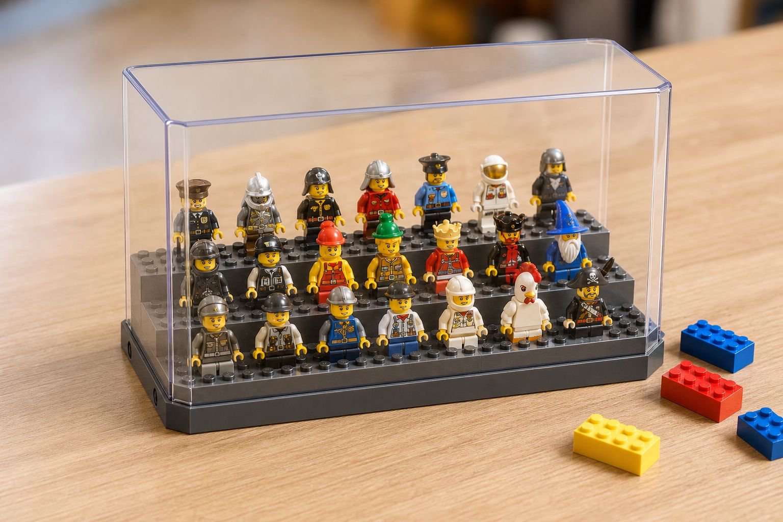 Multi-tier building block storage rack for kids