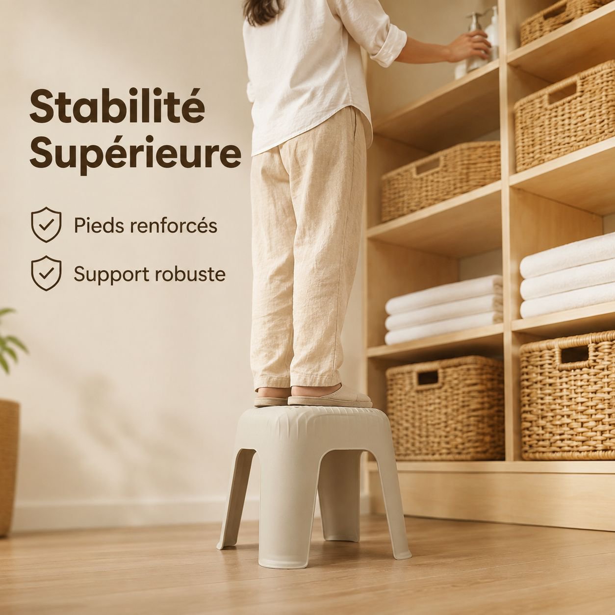 Tabouret en plastique antidérapant empilable et épaissi