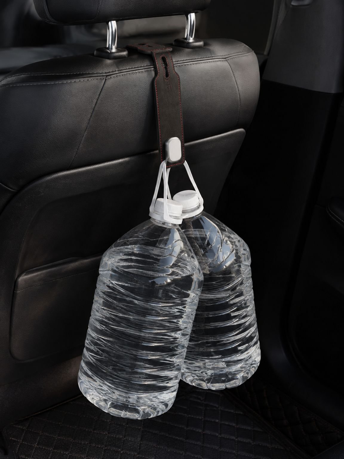 Universal car headrest hook holding bags and personal accessories