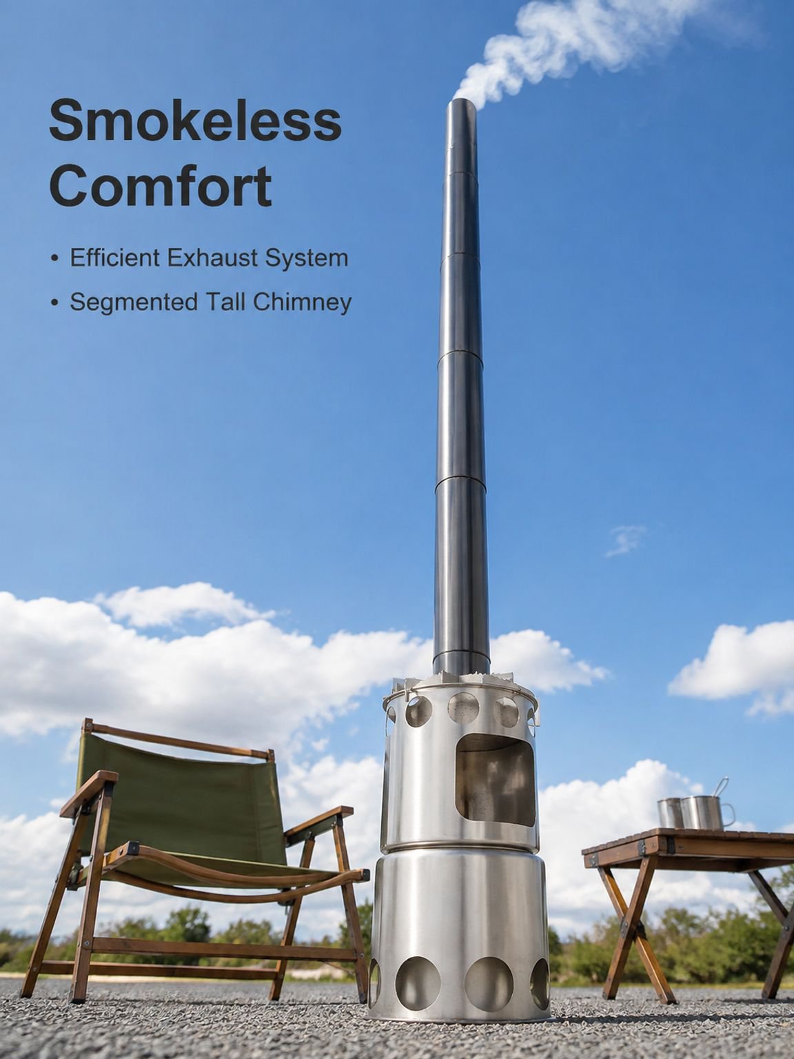 Portable Fireplace Heating Stove Foldable Set