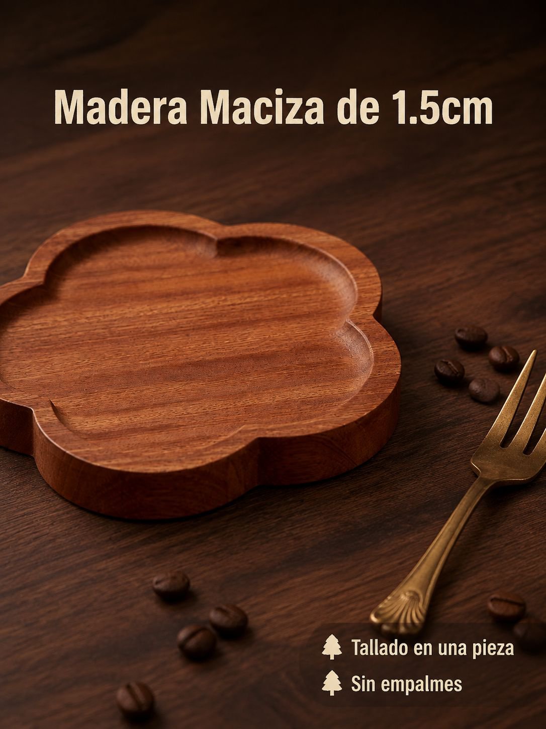 Plato de postre japonés de madera