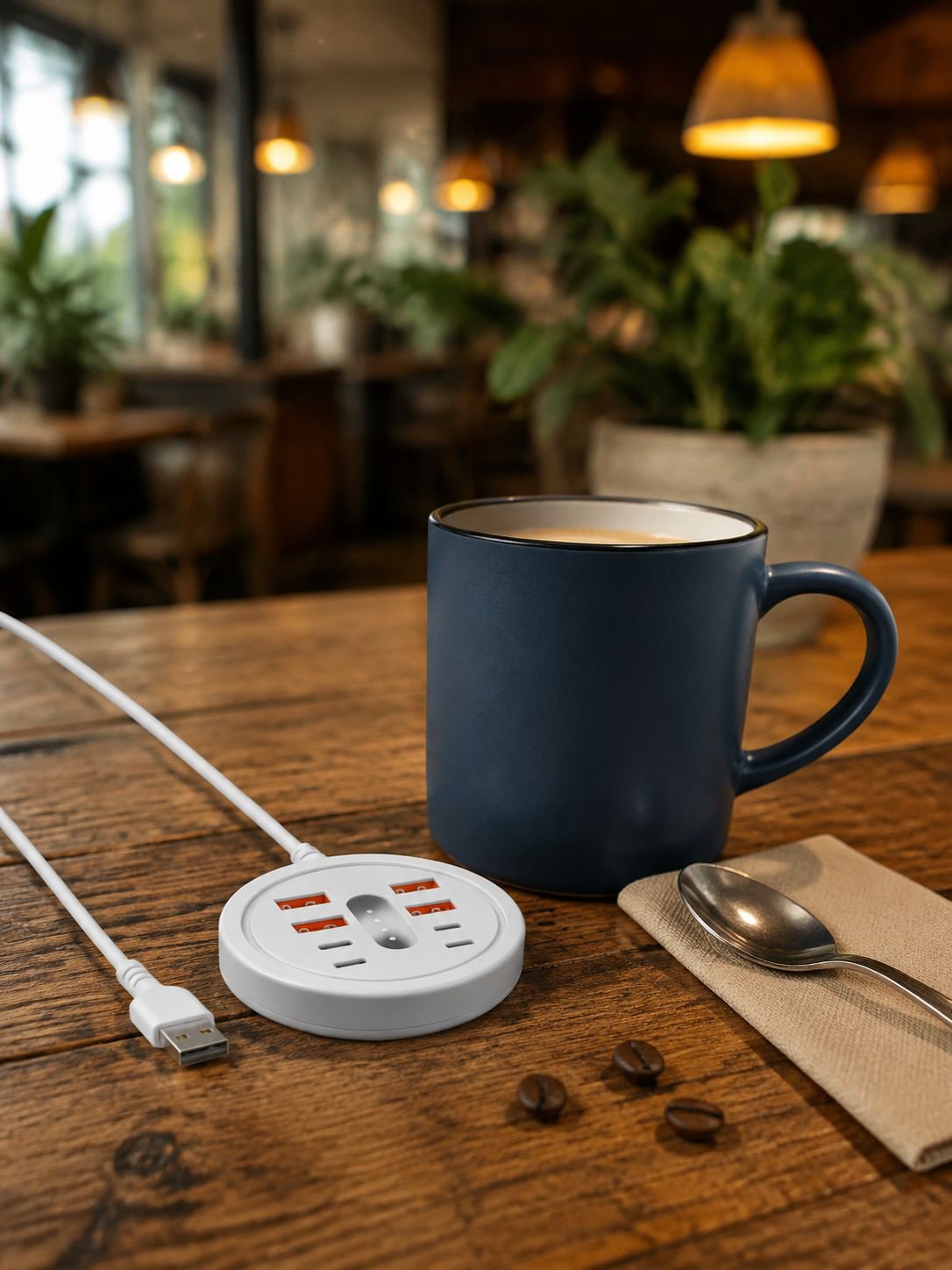 Circular 8-in-1 Portable Multi-Port Dock with USB + Type-C Fast Charging Phone Adapter Power Strip