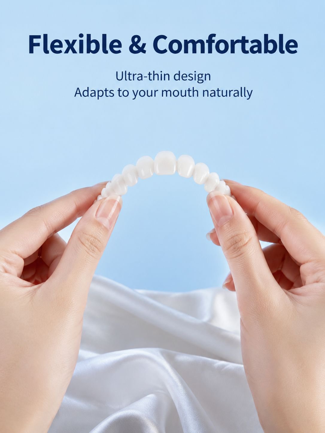Realistic false teeth for confident smile