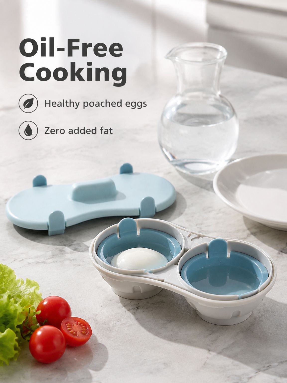 Simple and functional design of microwave egg cooker
