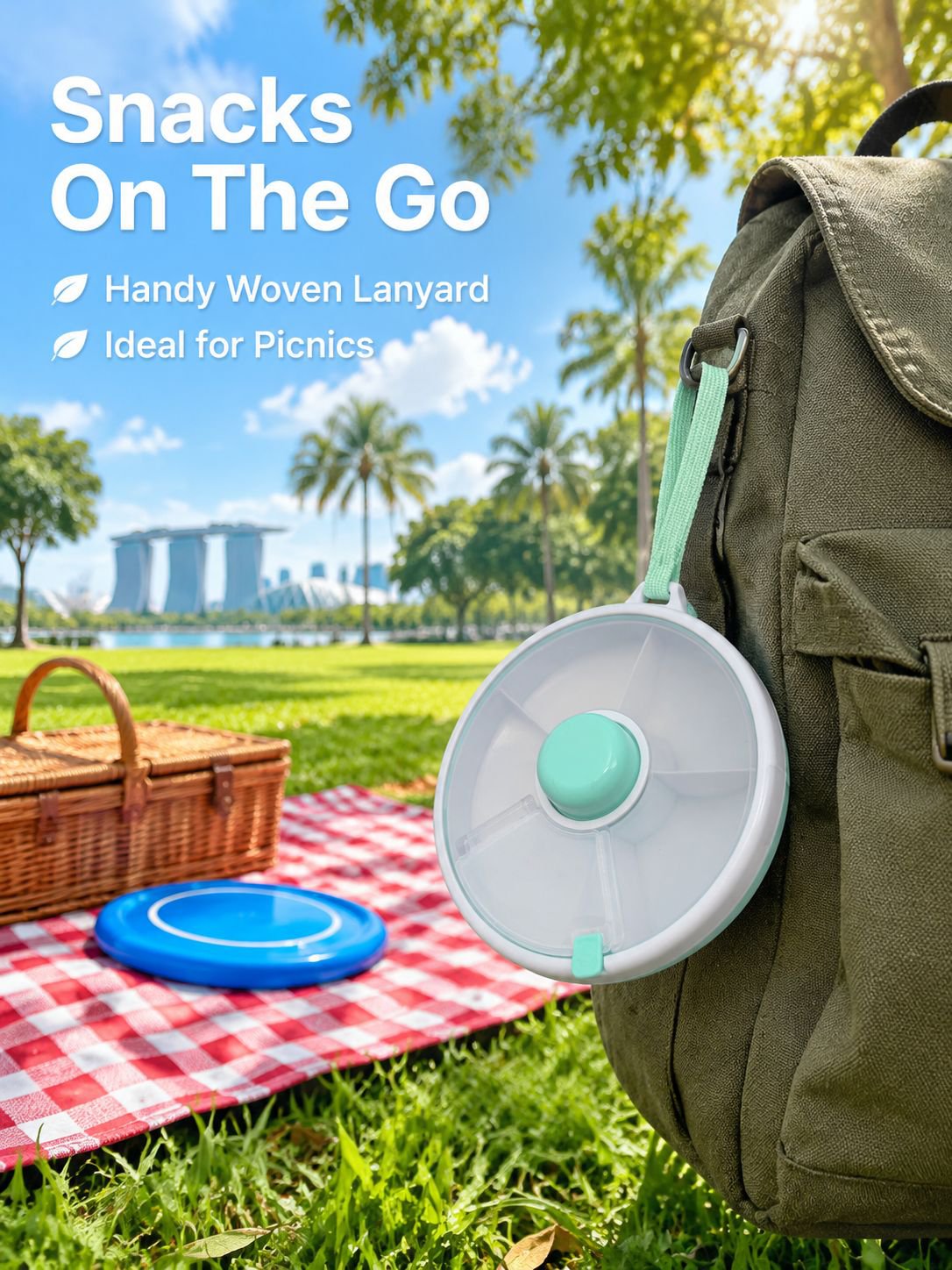 Rotating Snack Container with Lid