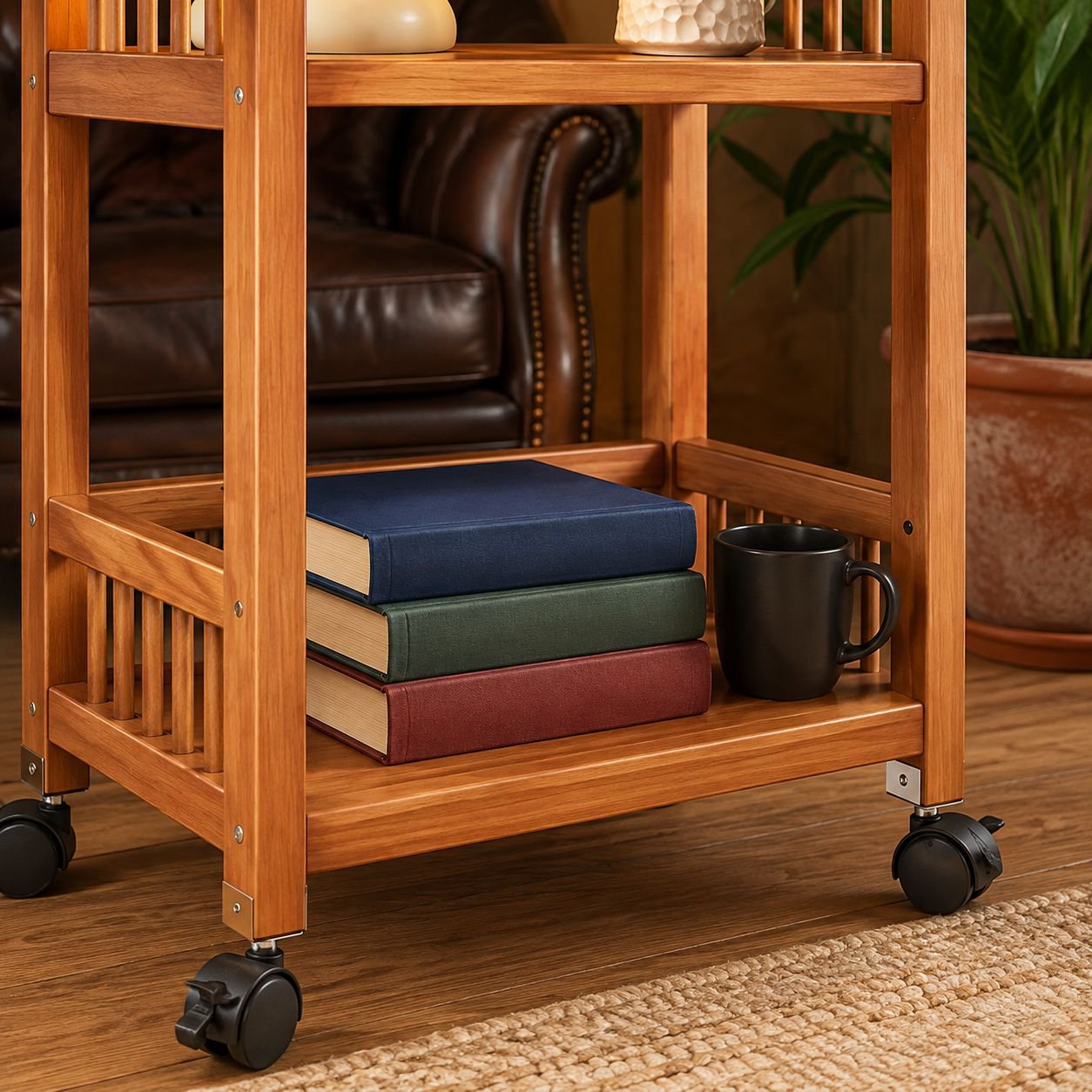 Simple sofa side table with storage function