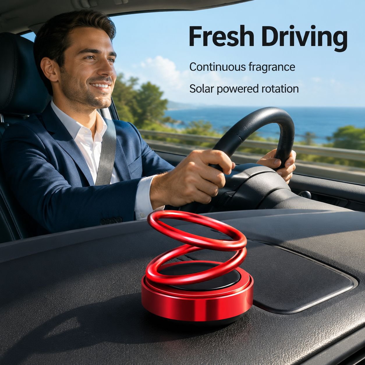 Solar Energy Floating Car Air Freshener Decoration