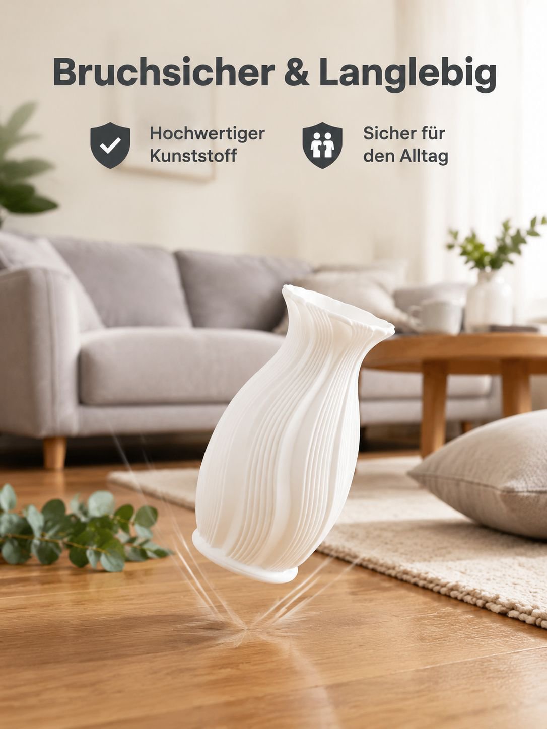 Verkaufsschlager Französische Kunststoffvase mit Farbverlauf Vintage-Kunstblumenvase