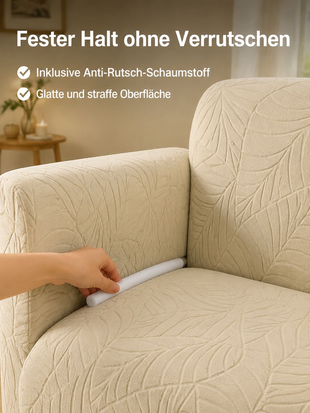 Sofabezug mit Blätter Jacquardmuster für Einzelsofa