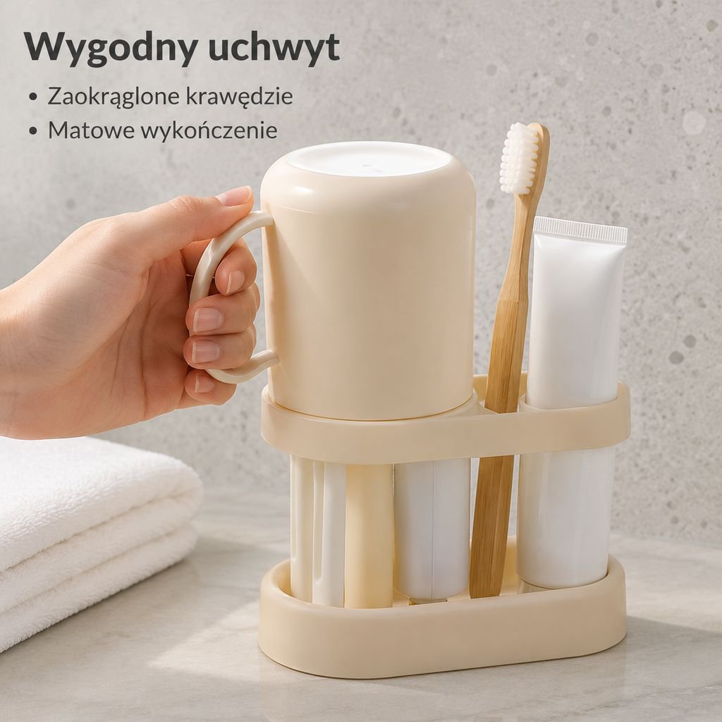 Prosty uchwyt na kubek do płukania ust i szczoteczkę do zębów