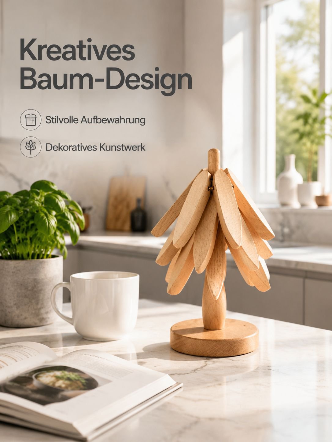 Buchenholz Untersetzer – Kreative Tischmatte, hitzebeständig für Töpfe, Tassen und Schalen