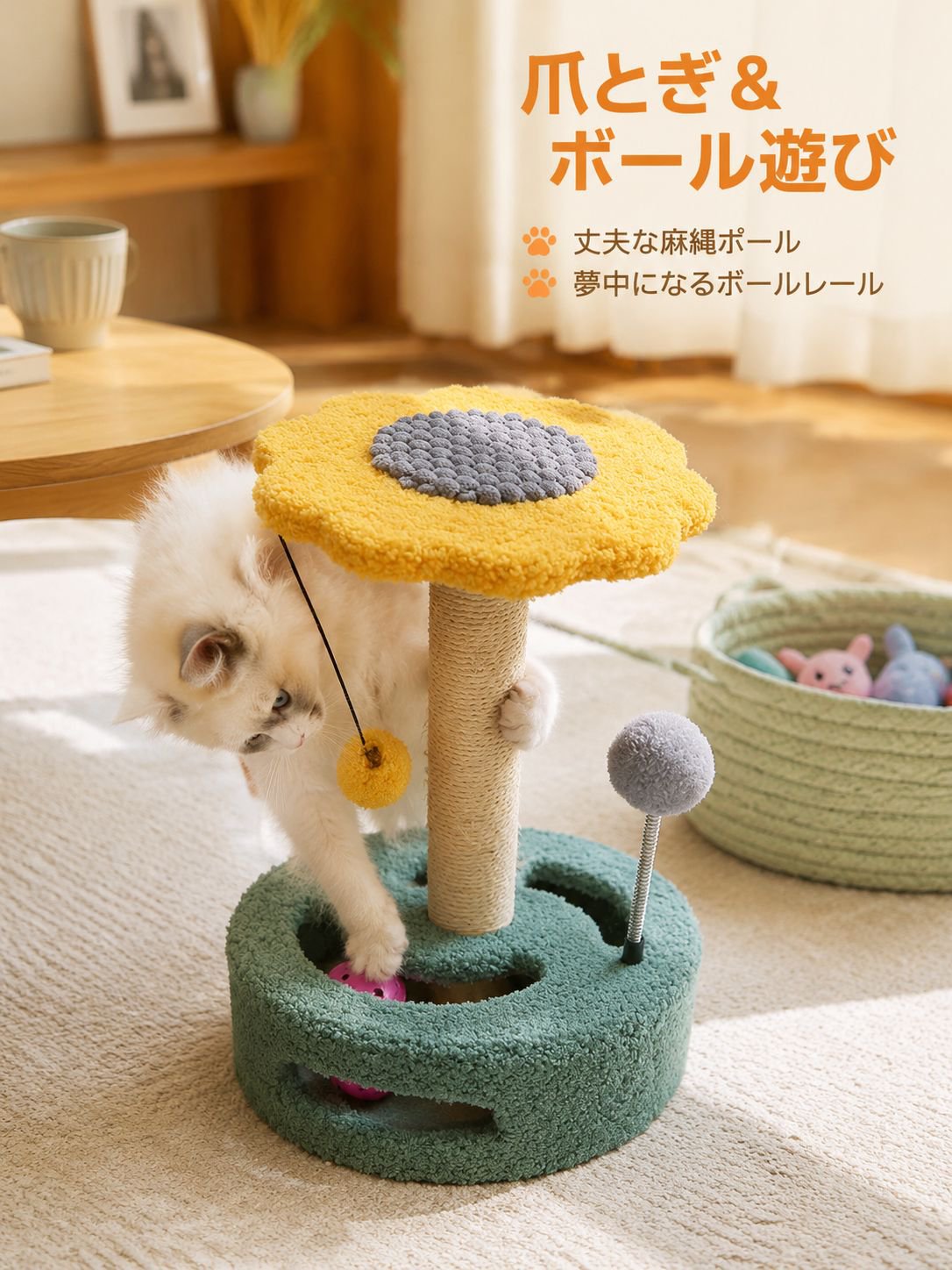 猫用回転盤タイプ爪とぎトイ