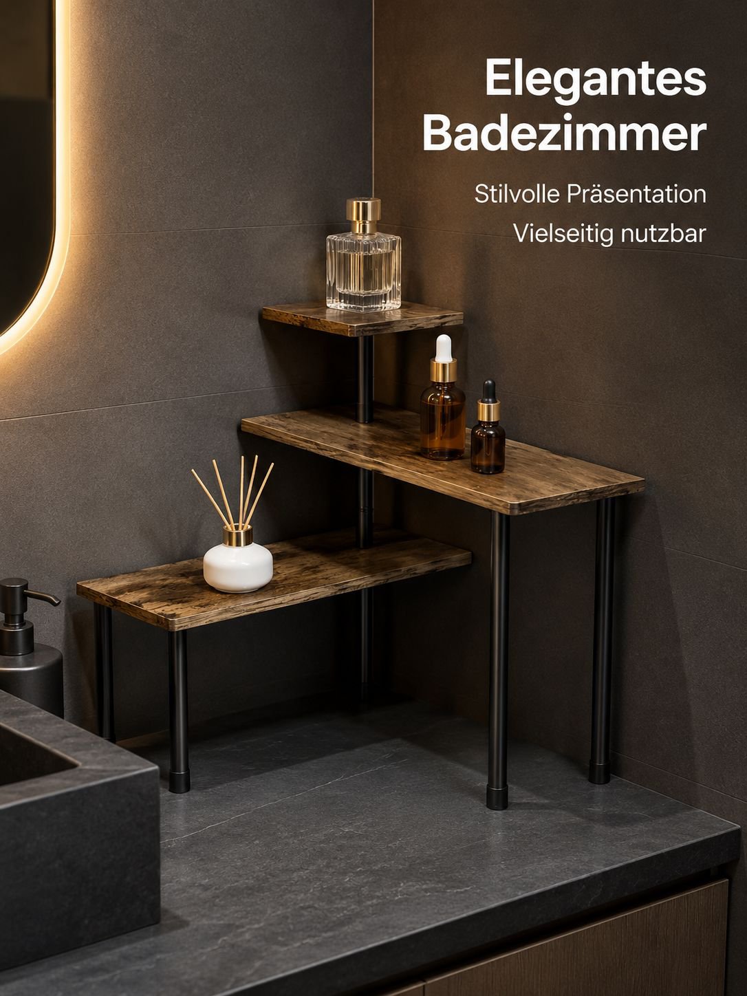 Küchenarbeitsplatte Ecke Desktop mehrschichtiges Lagerregal Badezimmer Wand Ecke Lagerregal