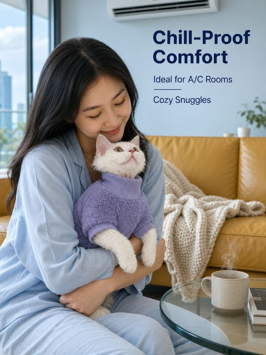 Pet cat turtleneck thick sweater