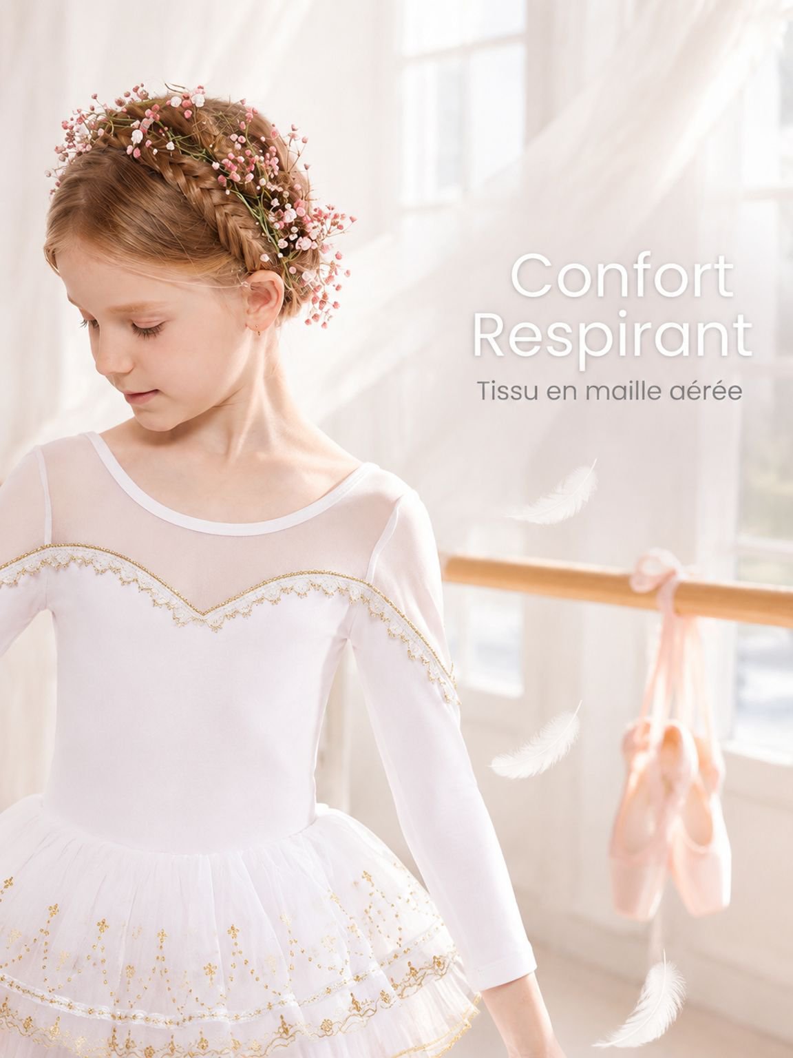 Costume de ballet fille pour entraînement et représentation