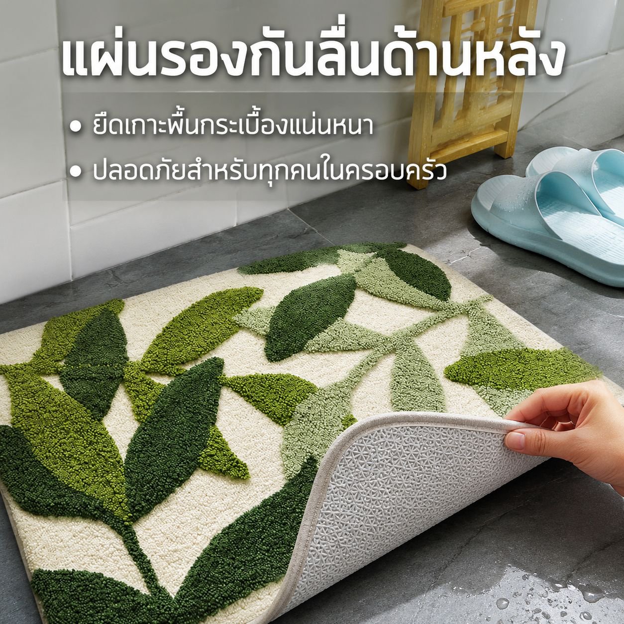 พรมเช็ดเท้าซึมซับน้ำ สำหรับห้องน้ำ กันลื่น แห้งเร็ว