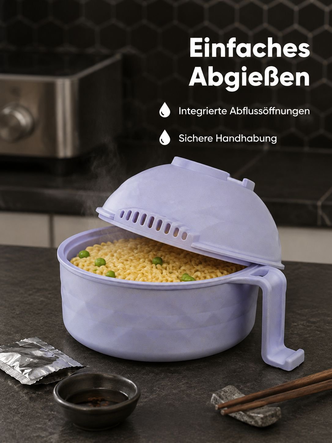Mikrowellengeeignete Weizenstroh-Schüsseln mit Deckel