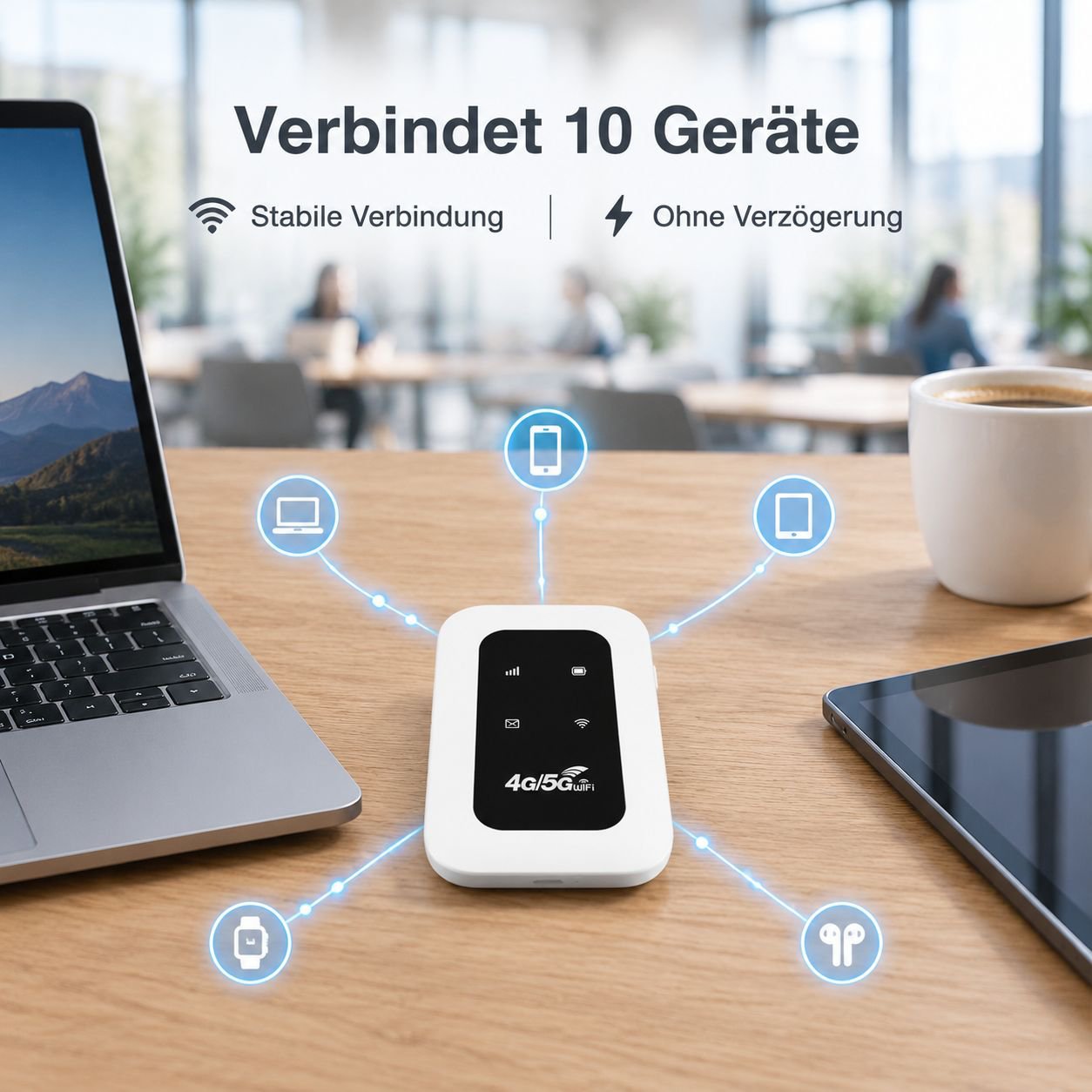 Tragbarer 4G WLAN-Router für unterwegs
