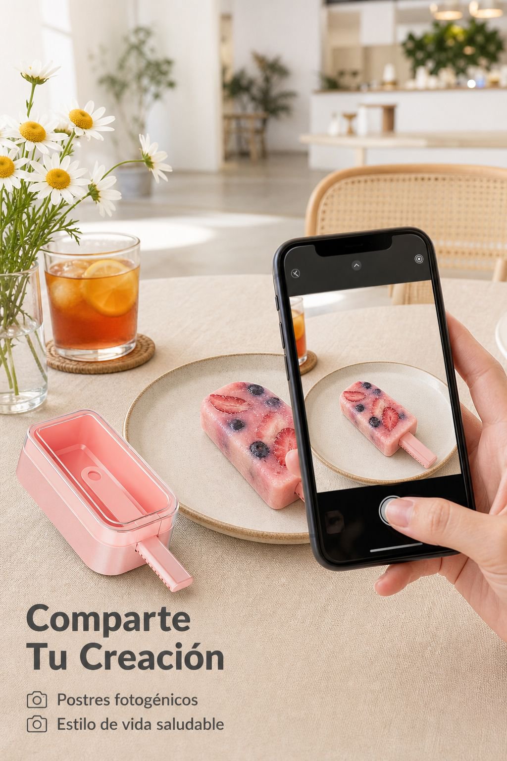 Helados saludables hechos en casa con molde de silicona