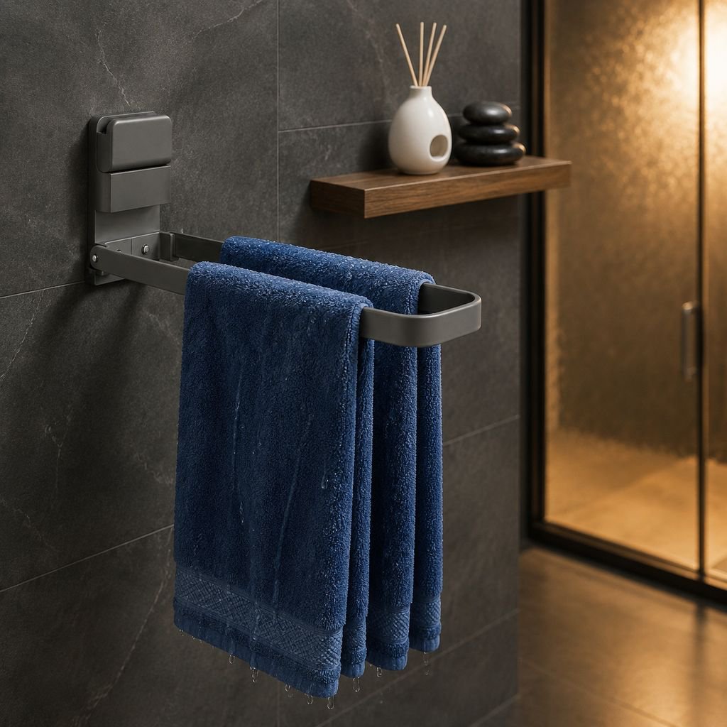 Toallero de baño con ventosa (instalación sin agujeros)