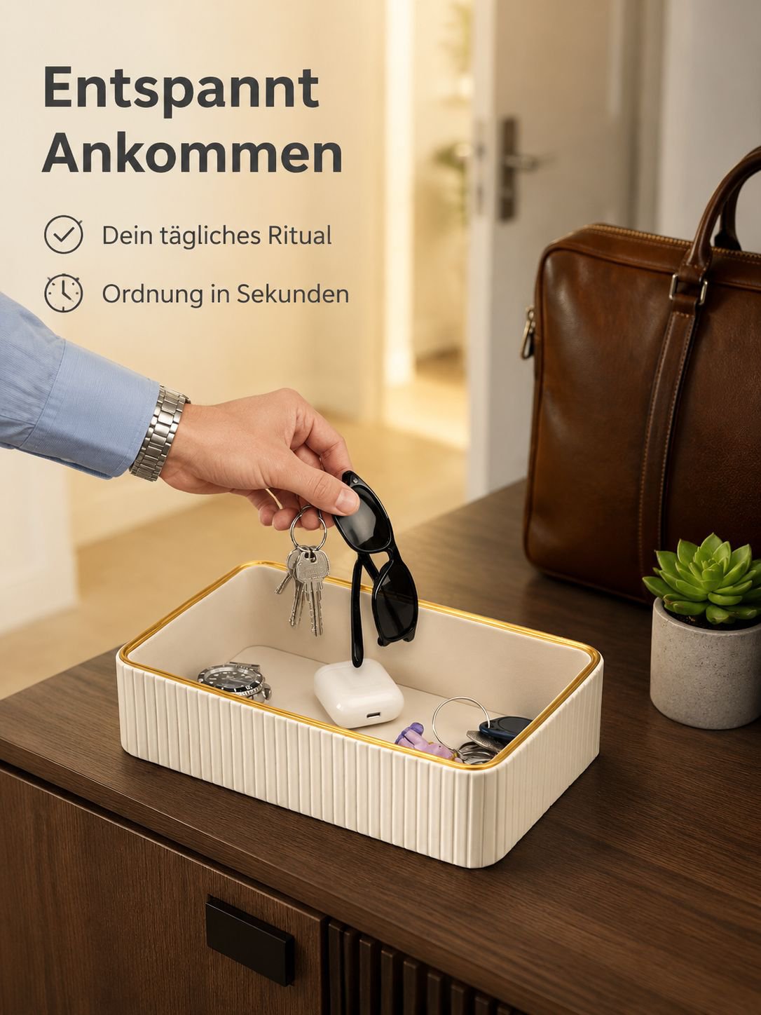 Elegante Ablageschale in Cremeweiß