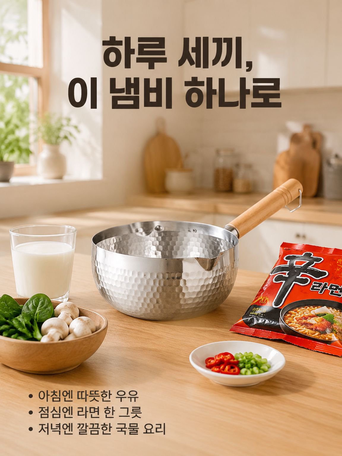 건강 논코팅 논스틱 냄비