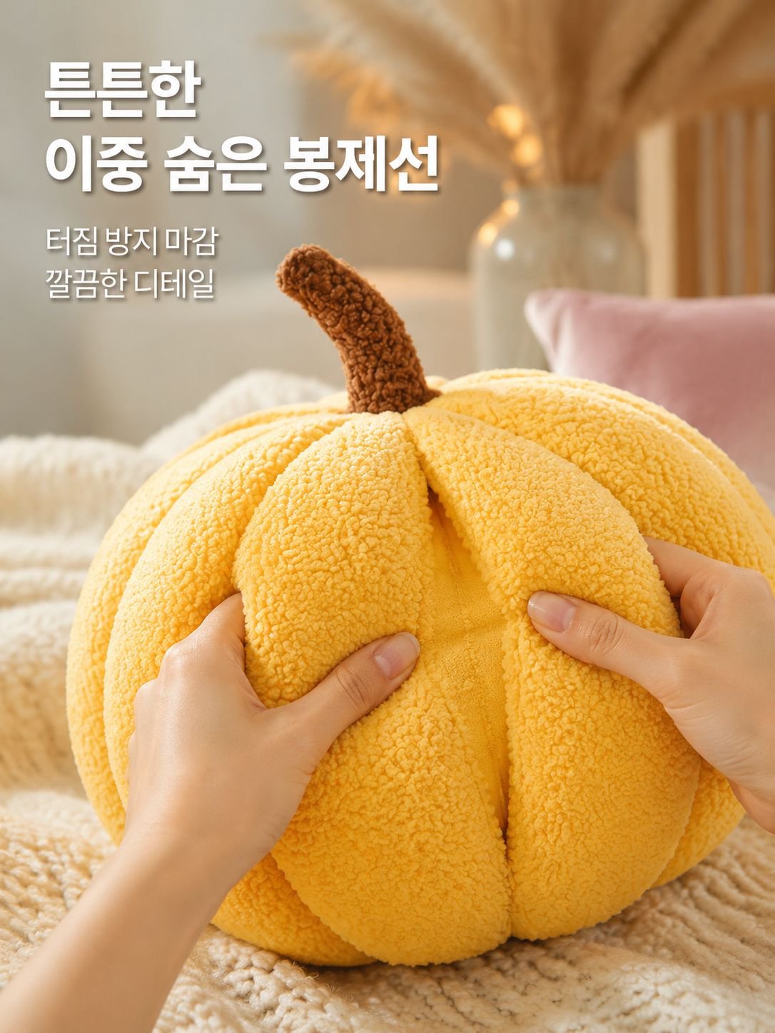 호박 쿠션 거실 소파 쿠션 귀여운 장식
