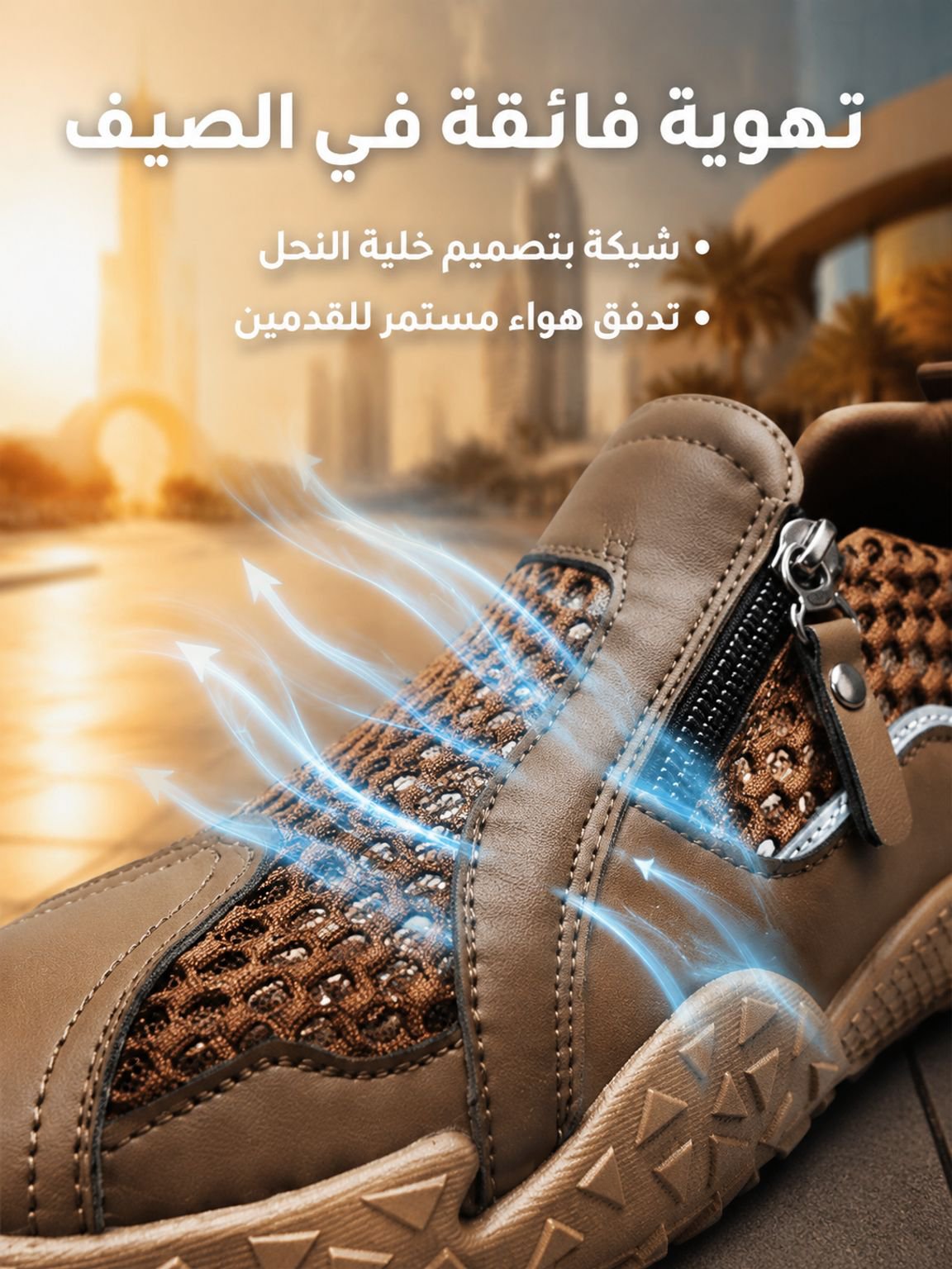 حذاء رجالي شبكي صيفي كاجوال مضاد للانزلاق