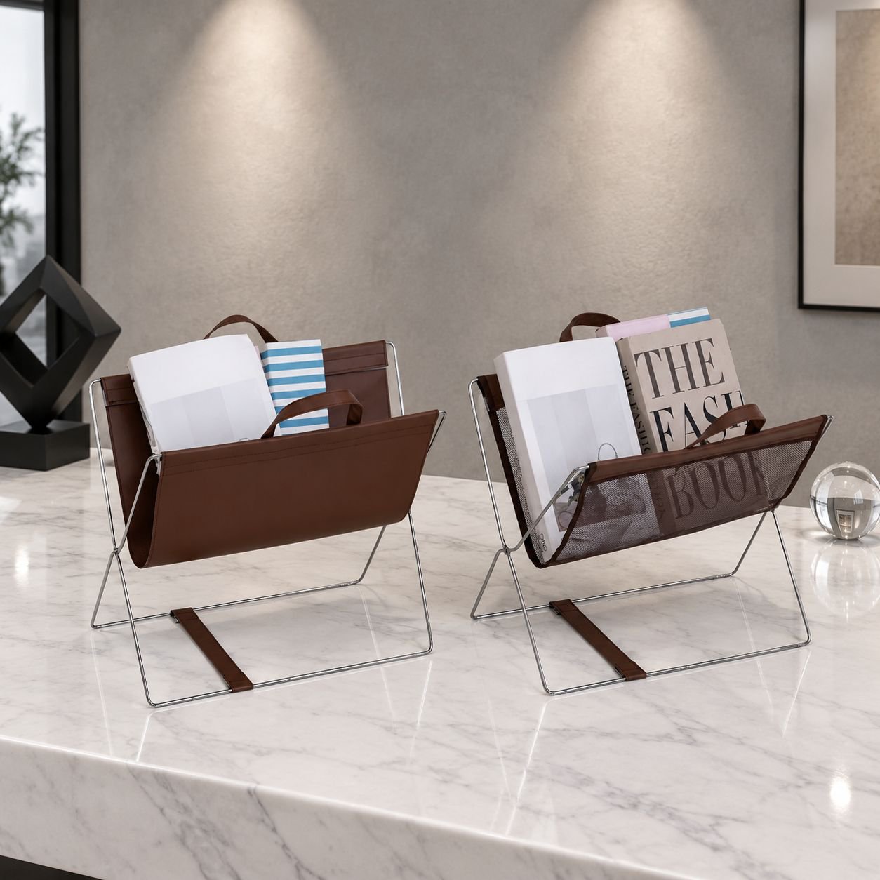 Modern minimalist luxury showroom: bookshelf