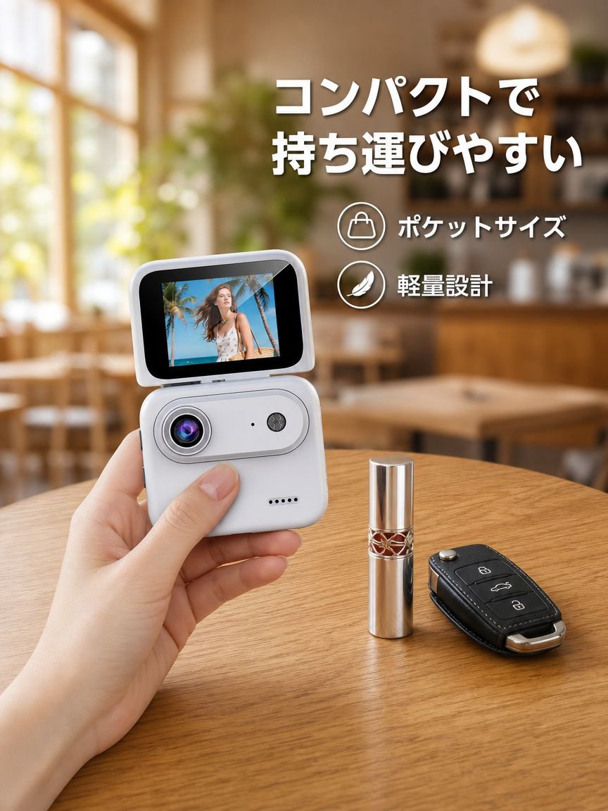 アウトドアスポーツミニハンドヘルドカメラ サイクリング＆Vlog撮影用