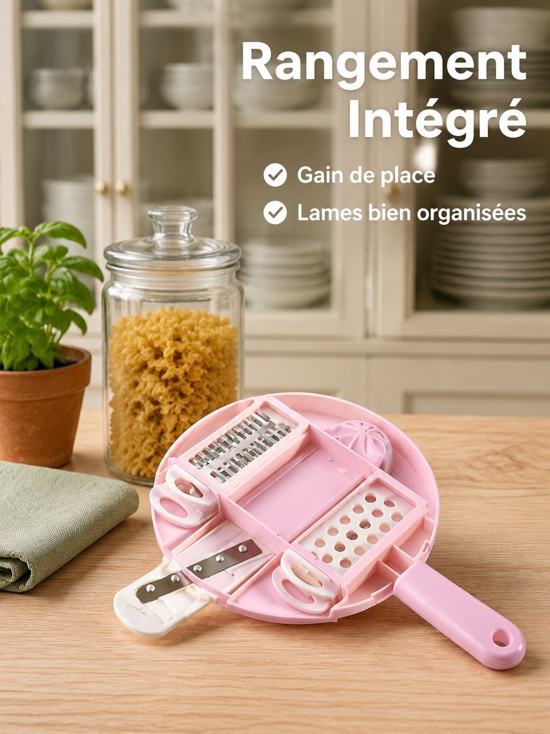 Ensemble multifonction 6 pièces pour légumes - essoreuse, râpe et coupe-légumes