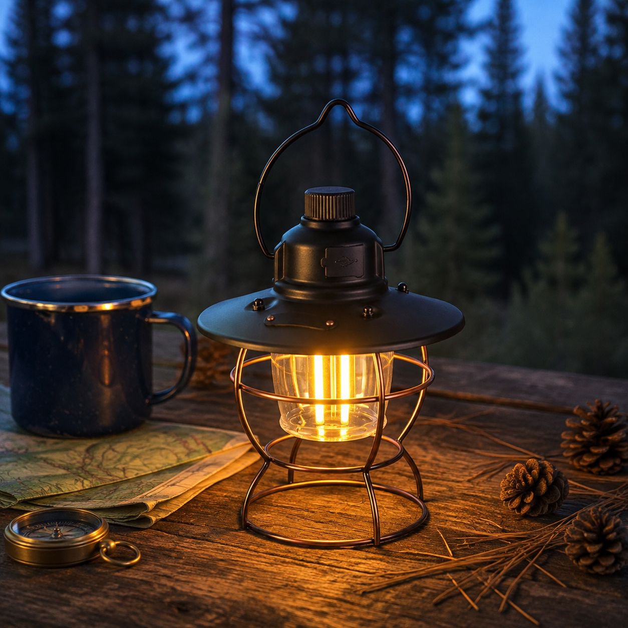 Lámpara de campamento inalámbrica de metal