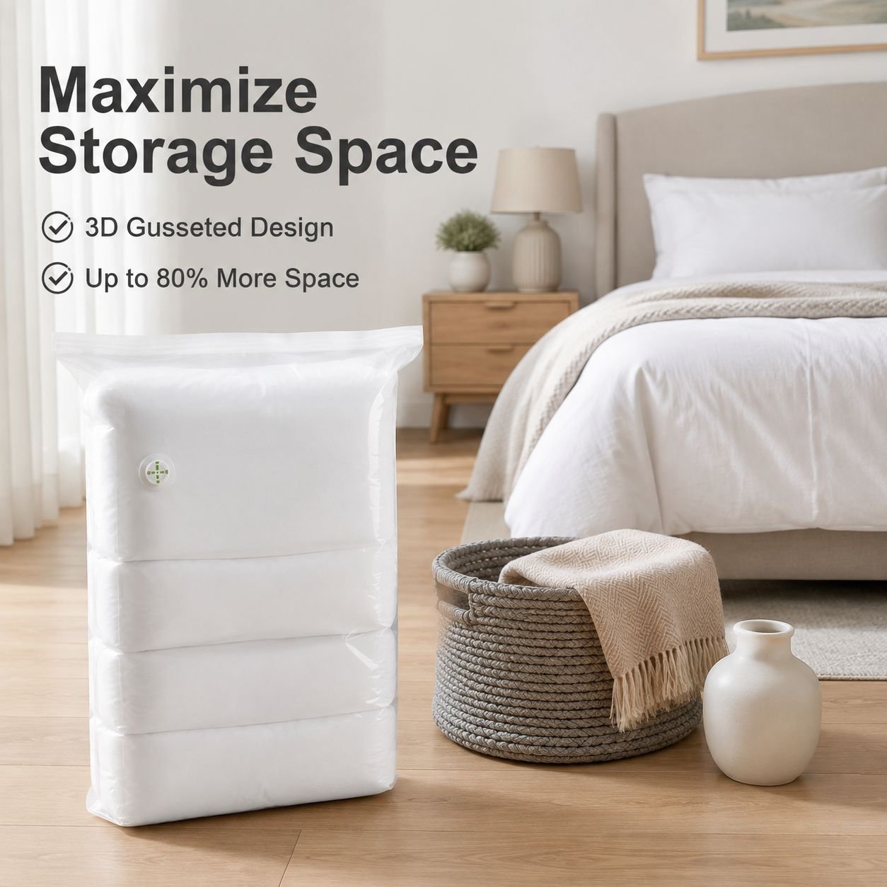 Vacuum compression storage bag