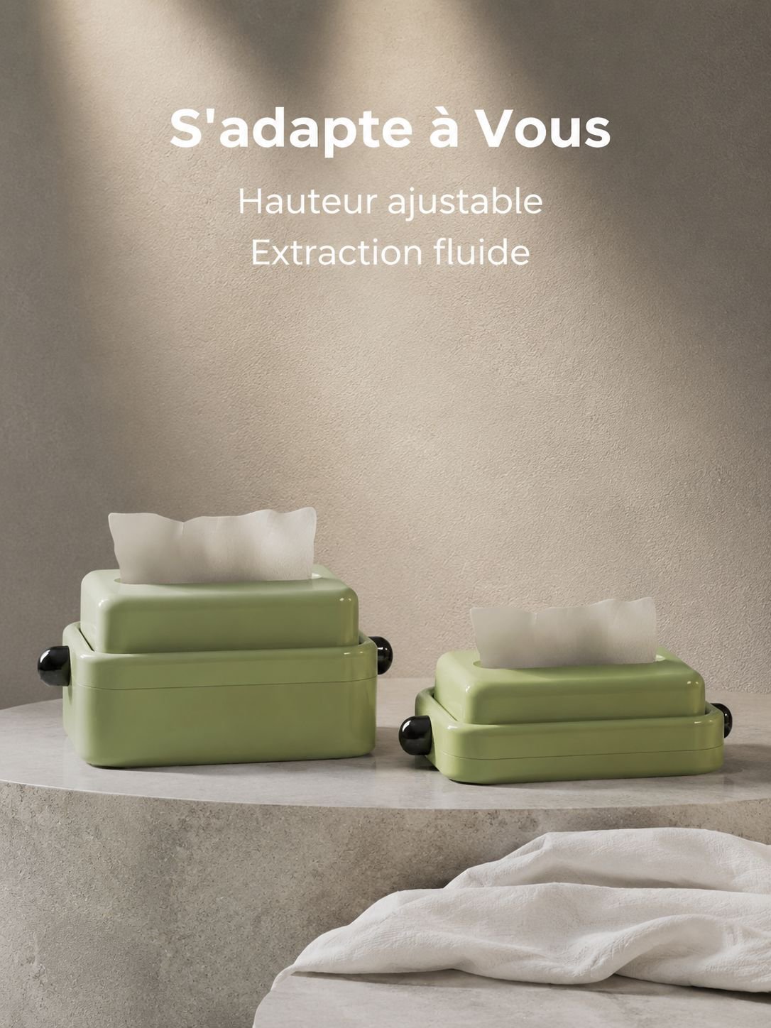Boîte à mouchoirs créative à hauteur réglable, design artistique, pour salon et chambre