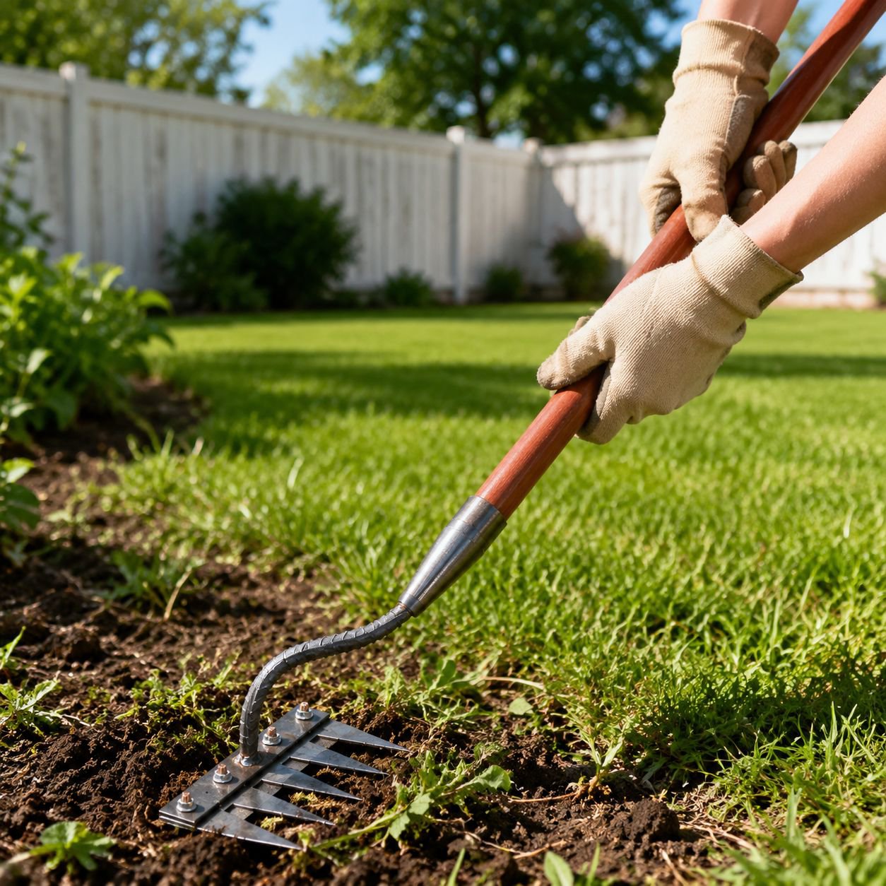 Ergonomic handle of manganese steel weeding rake