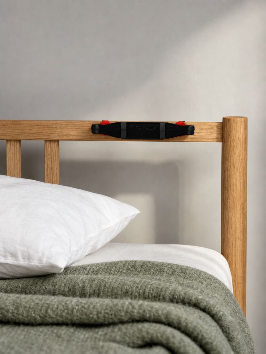 JMY bedside lamp illuminating cozy room