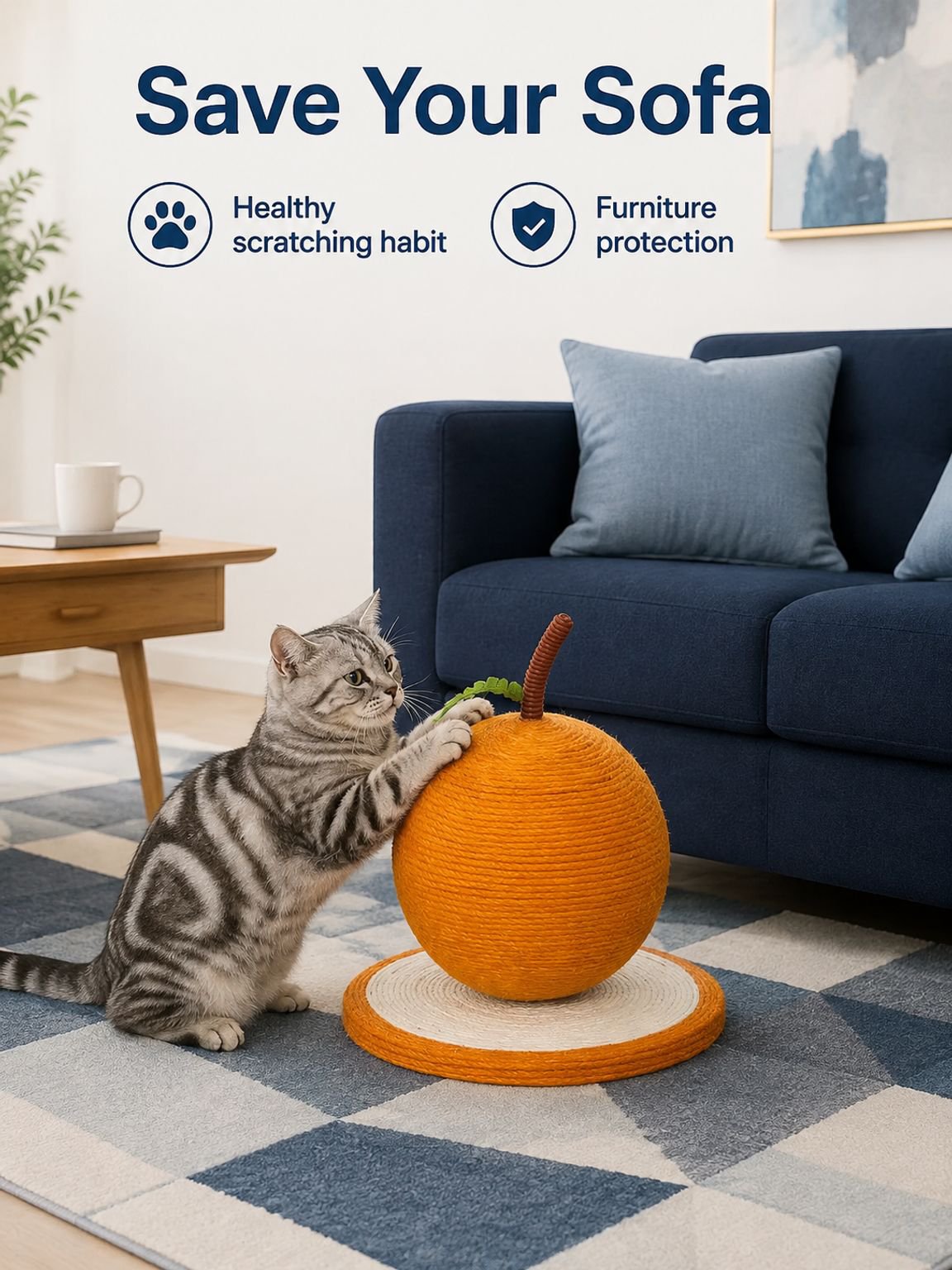 Orange Cat Scratching Post