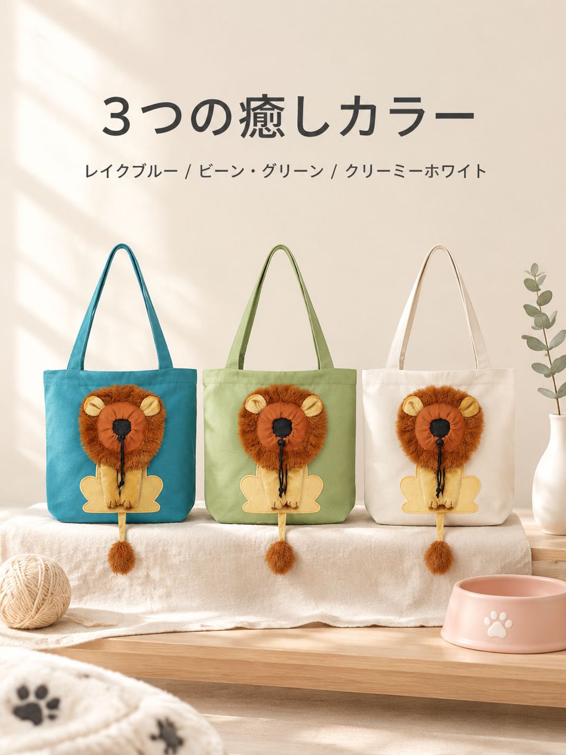 ライオン型ペットキャリートートバッグ