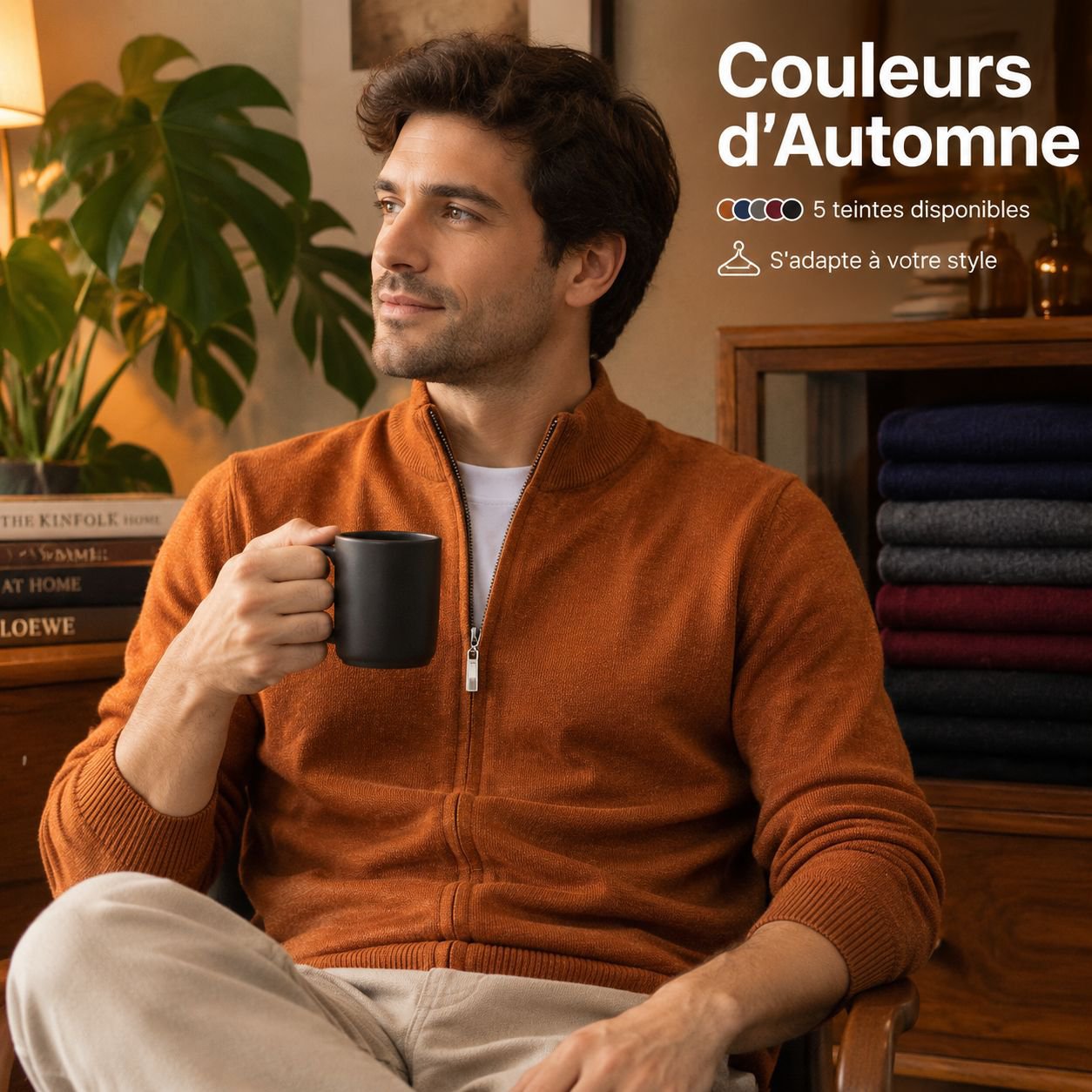 Haut en maille décontracté et tendance pour homme, automne
