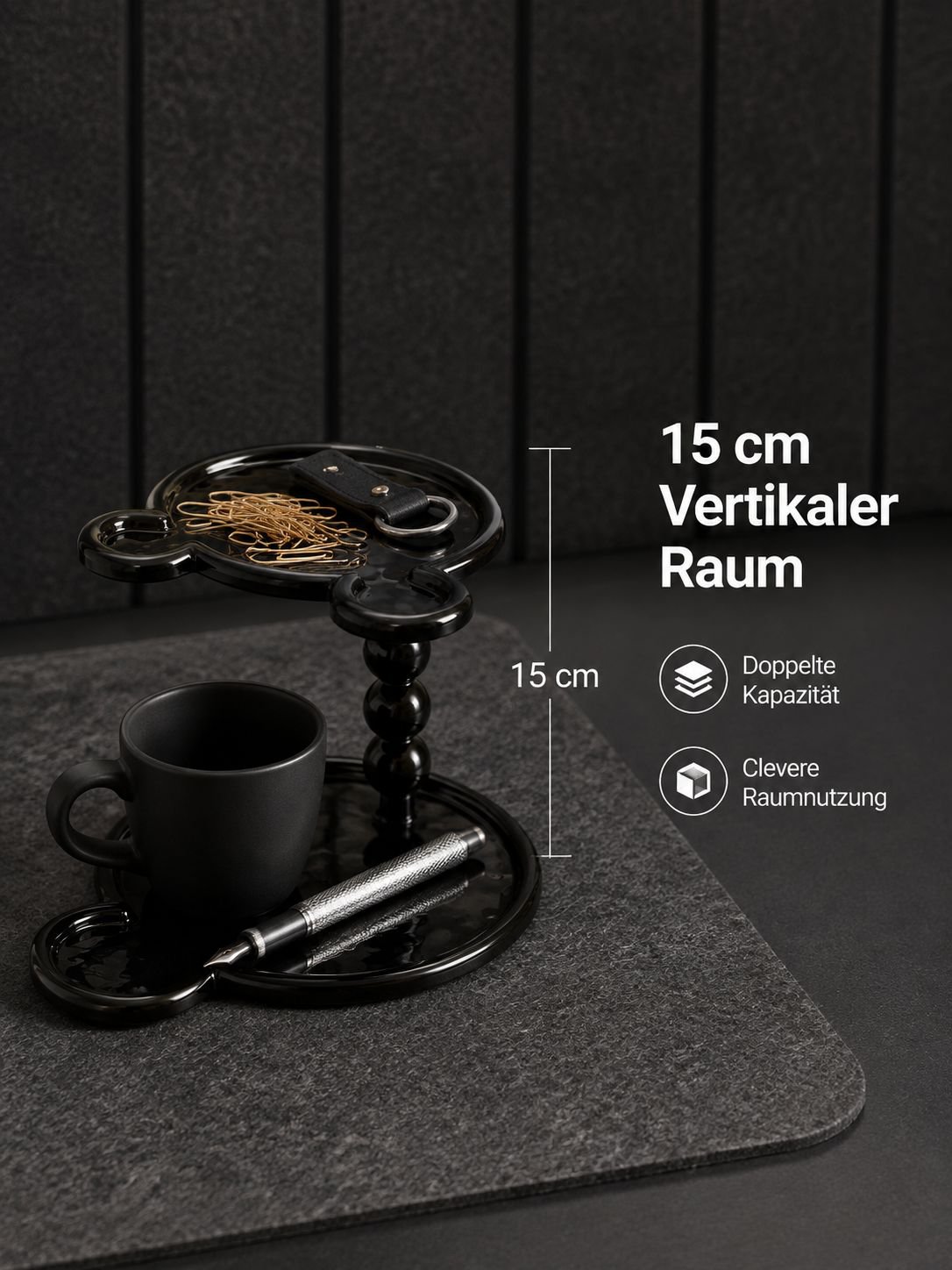 Aufbewahrungsregal mit Tassenablage für das Büro